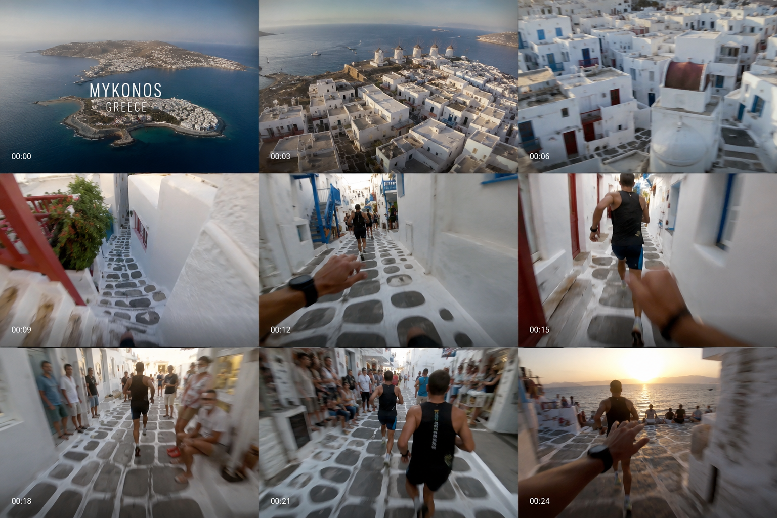 City Maze Mykonos running route through the island streets